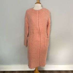 NWT NEW Solution Light Pink Fuzzy Cozy Comfy Coat Jacket One Size Easter Spring